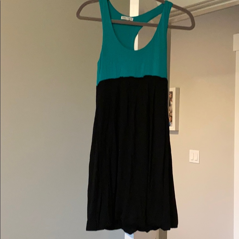 Teal and black racer back dress